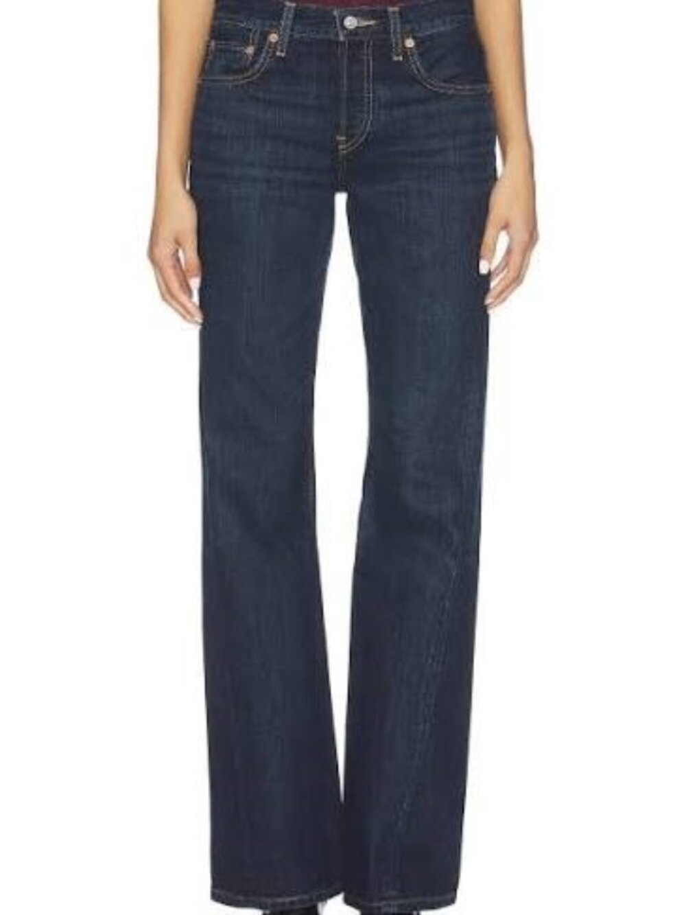RE/DONE | TWISTED MID RISE BOOTCUT DENIM | DK LADY BLUE SIZE 27 #0042